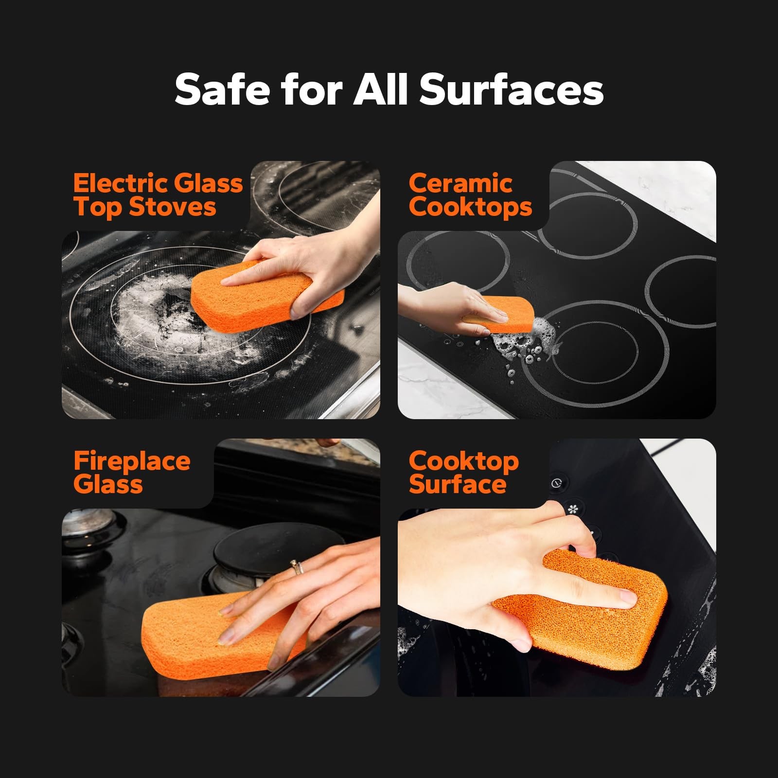 3in1 Cooktop Cleaner Kit 8.8 Oz Cooktop Cleaner + Scrubbing Pad + Scraper, St…