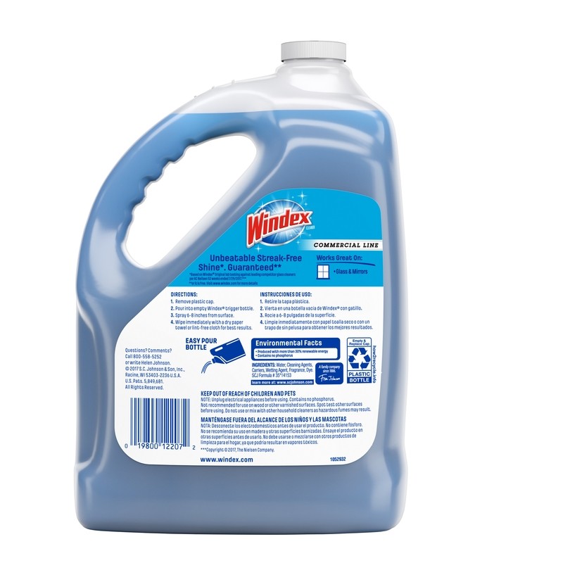 Windex Commercial Line No Scent Glass and Surface Cleaner 1 gal Liquid (4 PACK)