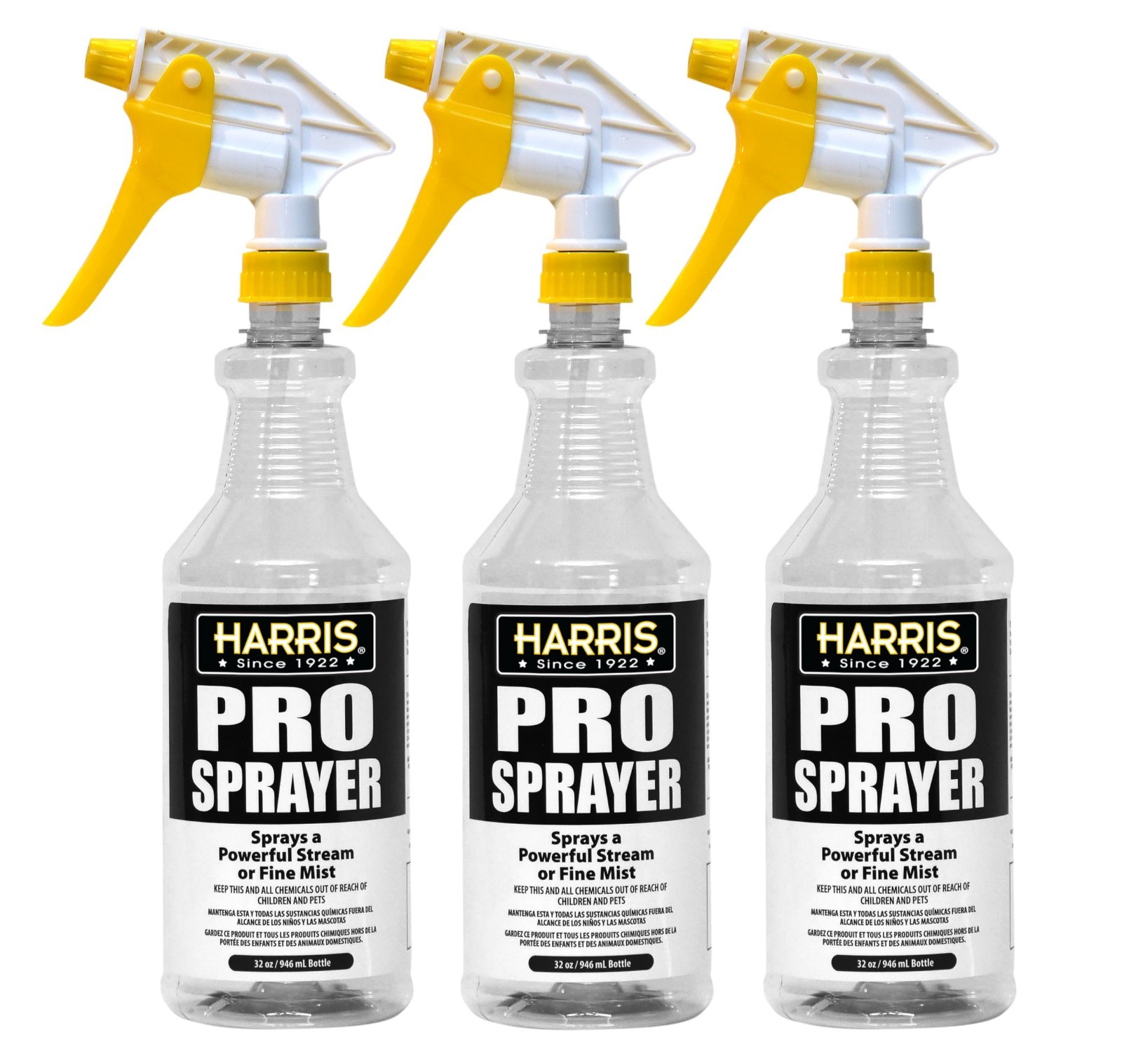 32oz Spray Bottle Set (3-Pack) – All-Purpose Cleaning & Plant Care, Adjustable N