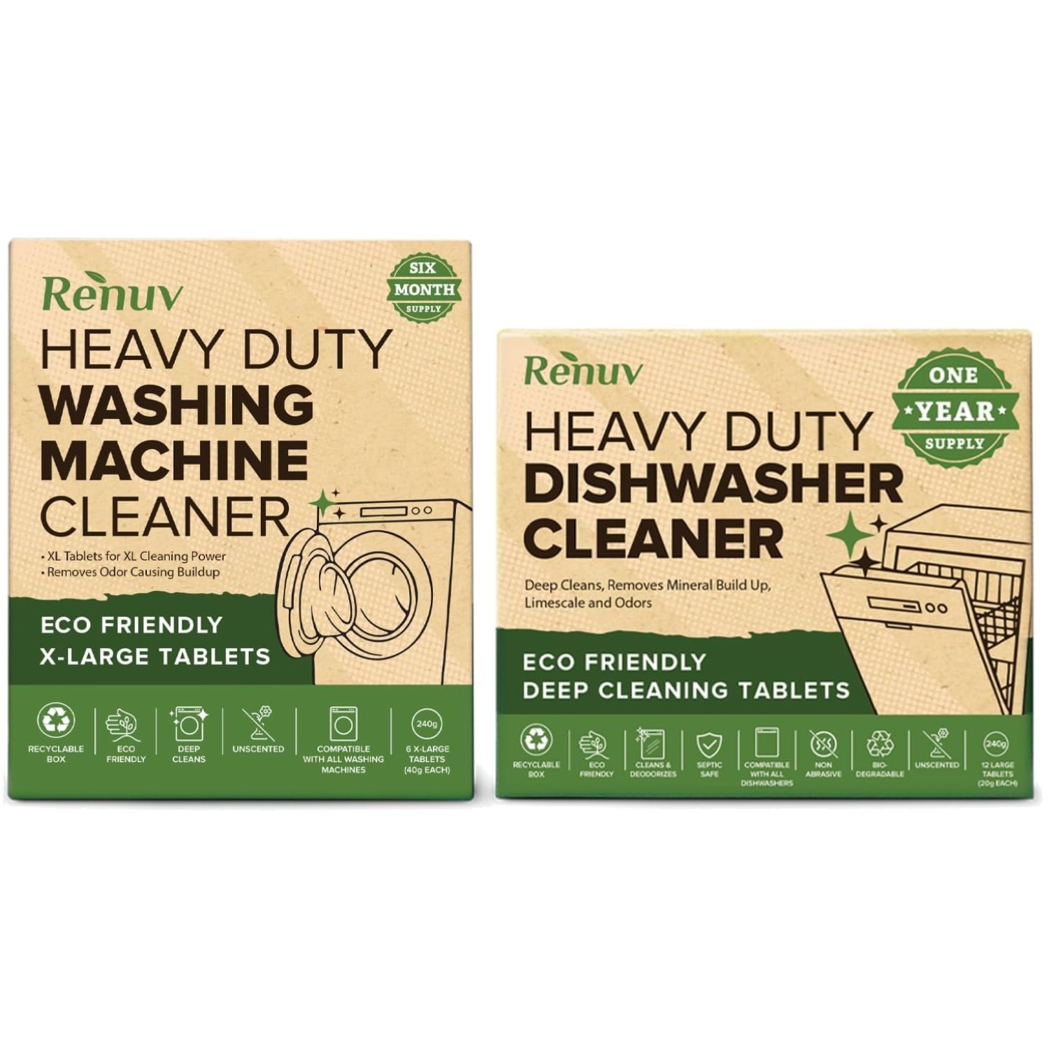 Concentrated Cleaner Bundle for Washing Machine & Dishwasher – Fresh & Efficient