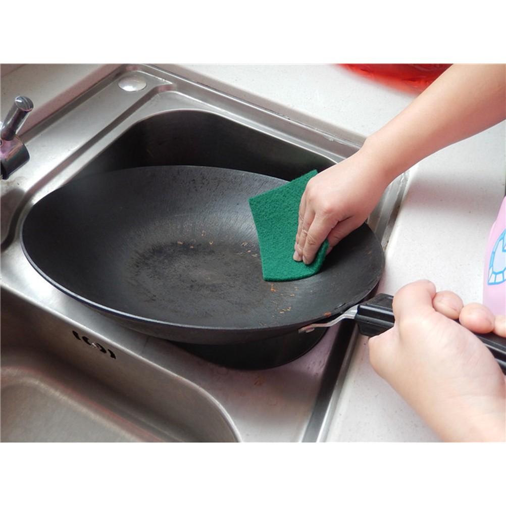 10Pcs Scour Pad Purpose Scrub Sponge Scouring Pad Non-Scratch Pot Scrubber Pads