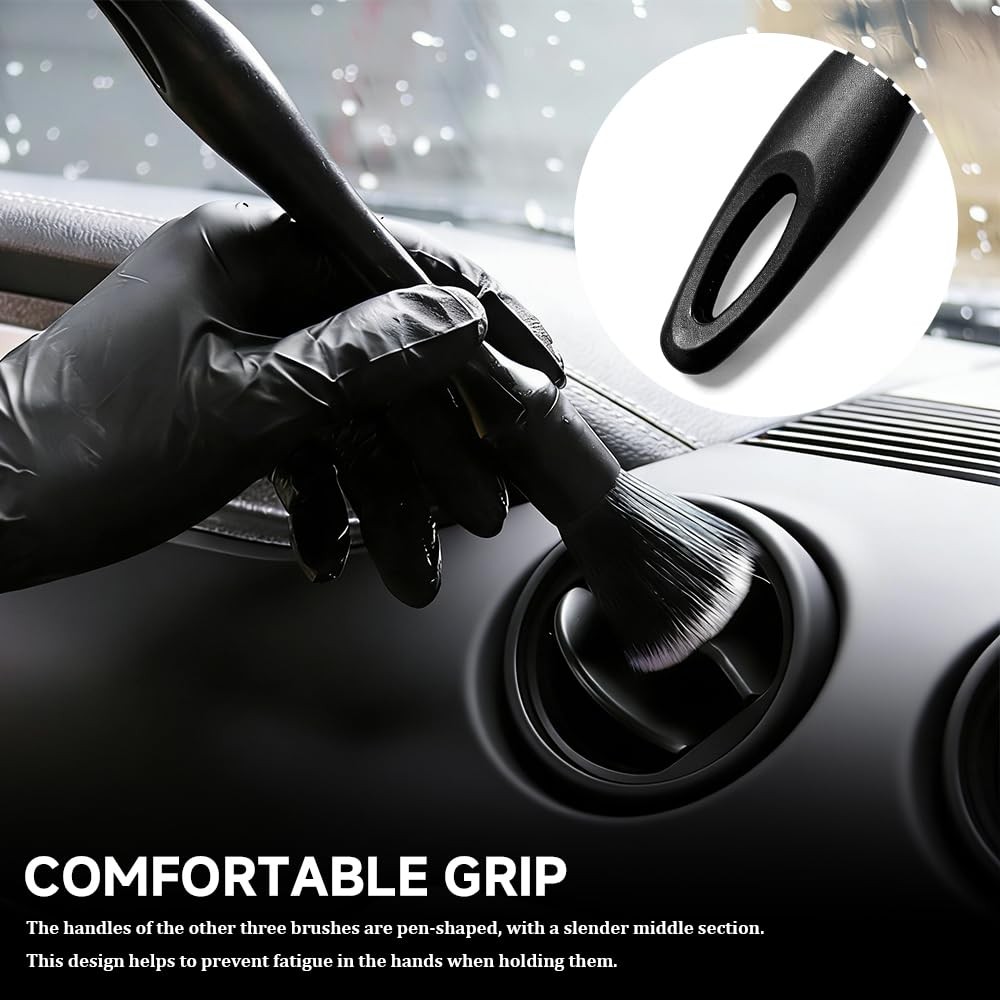 4 PCS Car Detailing Brush Set, Detailing Dusting Tool Kit, Detail Brushes Car…