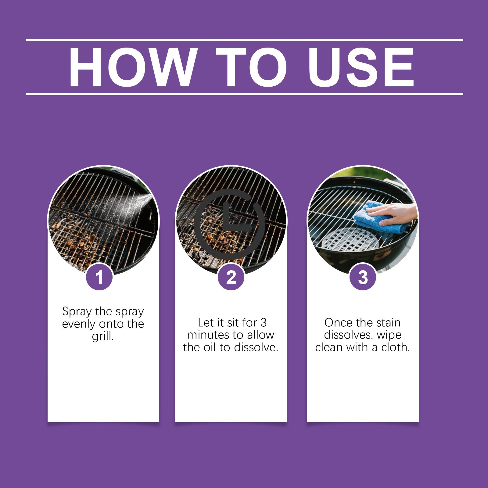 1-3X BBQ Grill Degreaser Cleaner,Fast-Acting Heavy-Duty Grill Degreaser Spray