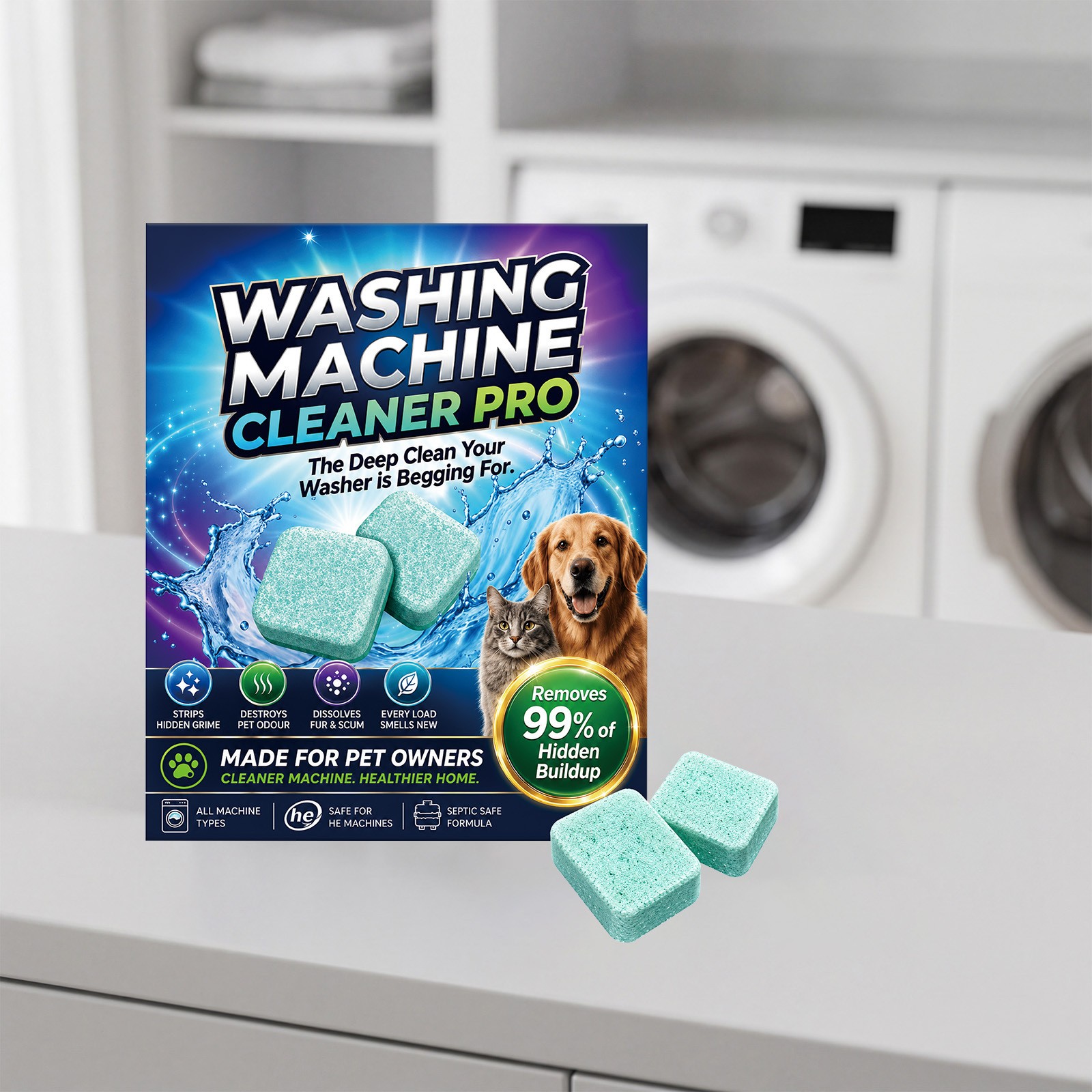Washing Machine Cleaner Pro, Prime Drum Washing Machine Cleaner 12 TABLETS