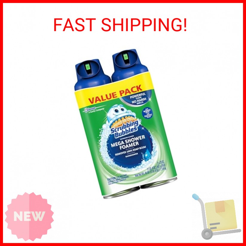 Scrubbing Bubbles Mega Bathroom and Shower Foamer Aerosol, Rainshower Scent, 20o