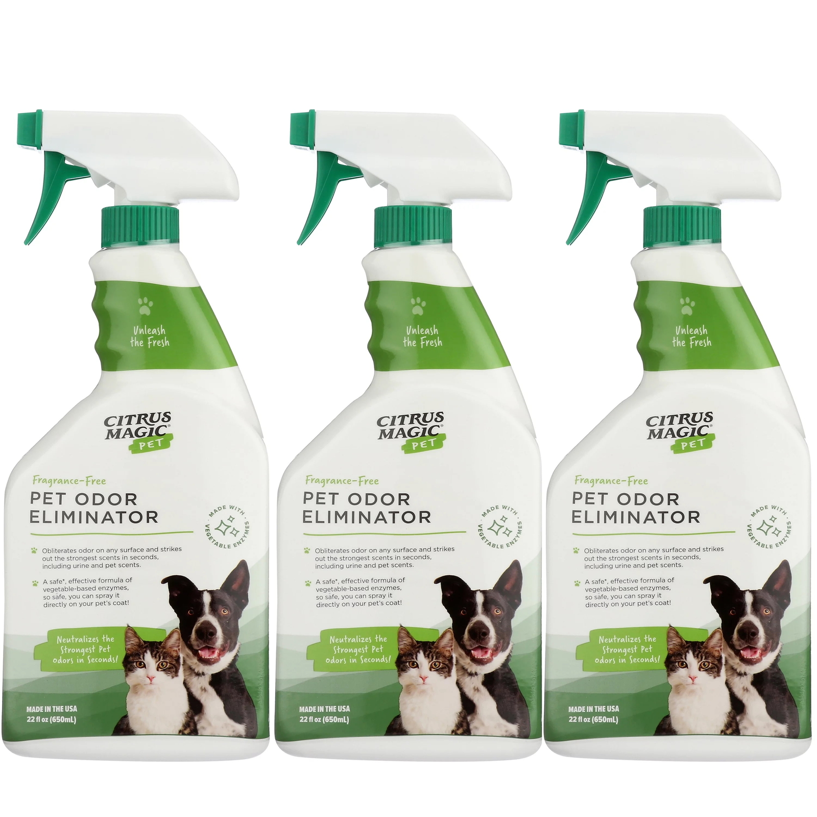 Pet Odor Eliminator, 22 Fluid Ounces, Pack of 3