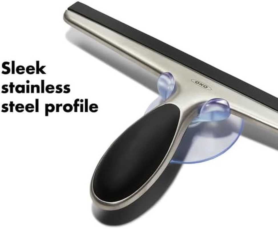 OXO Good Grips Stainless Steel Squeegee – All-Purpose for Bathroom, Glass Shower