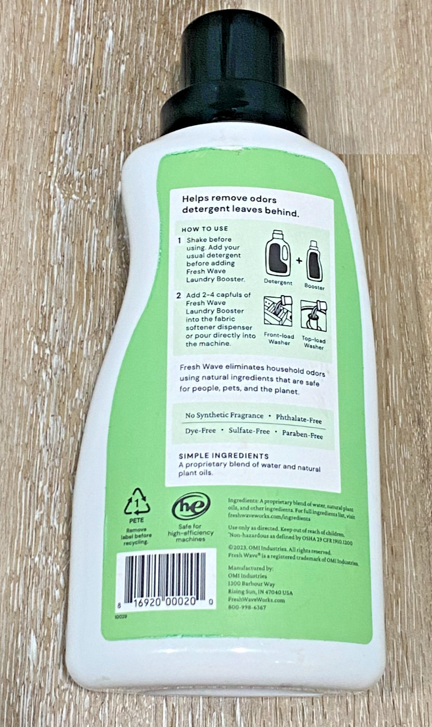 NEW Fresh Wave Plant Based Odor Removing Laundry Booster Cruelty Free 24 fl oz