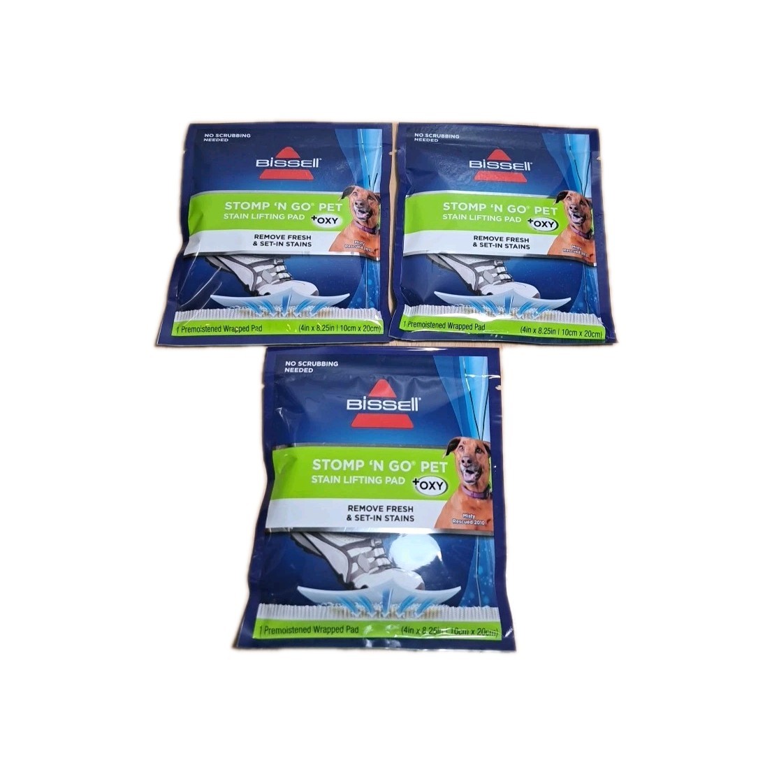 BRAND NEW 3-PACK Bissell Stomp ‘N Go Pet Lifting Pads + Oxy Stain Removal