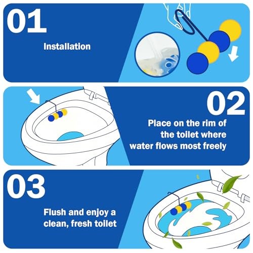4-in-1 Toilet Bowl Cleaner, Rim Hanger Automatic Toilet Bowl Freshener, 4