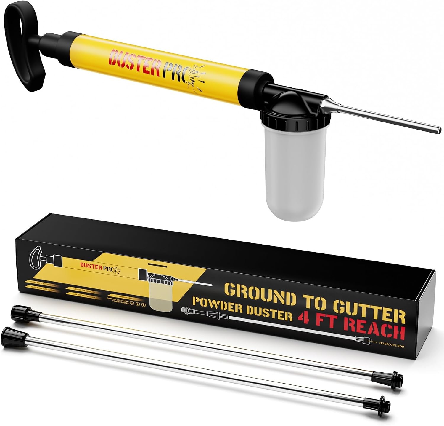 Relime Diatomaceous Earth Powder Duster Adjustable Upto 4 FT, Powder Output