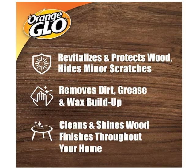 2 PACK Orange Glo Wood Furniture 2-in-1 Clean and Polish Spray, 16 oz.