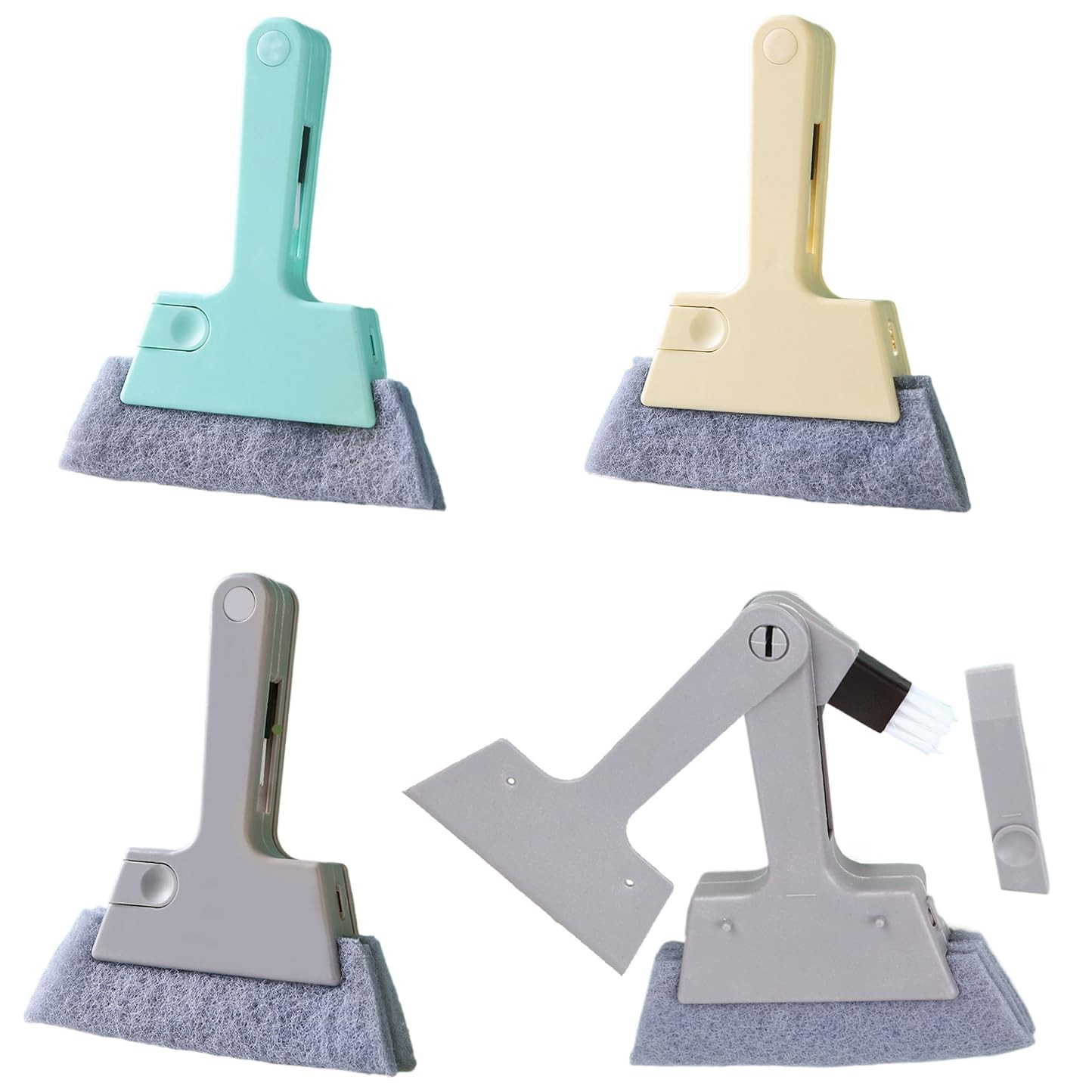 Window Track Cleaner Tool, 4Pcs 4-in-1 Groove Cleaning Brush (with Bristle Br…