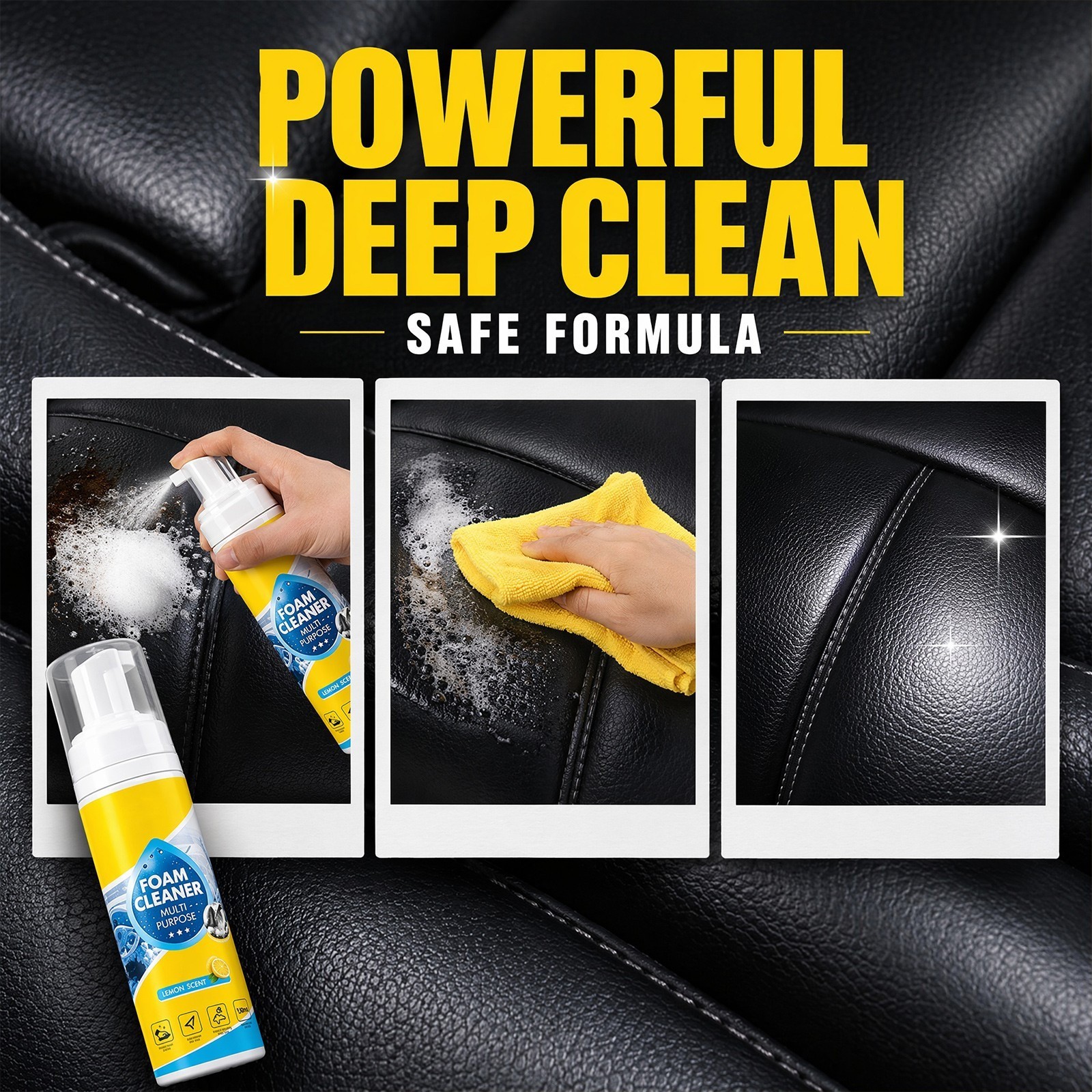 4-in-1 Multi-Enzyme Foam Cleaner, All-Purpose Spray 5oz with Sponge & Towel
