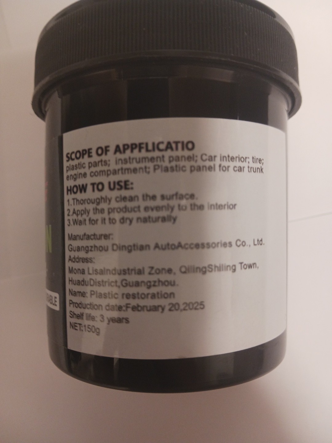 Ultimate Car Plastic And Trim Restorer UV Protection Long-Lasting Coating 150g