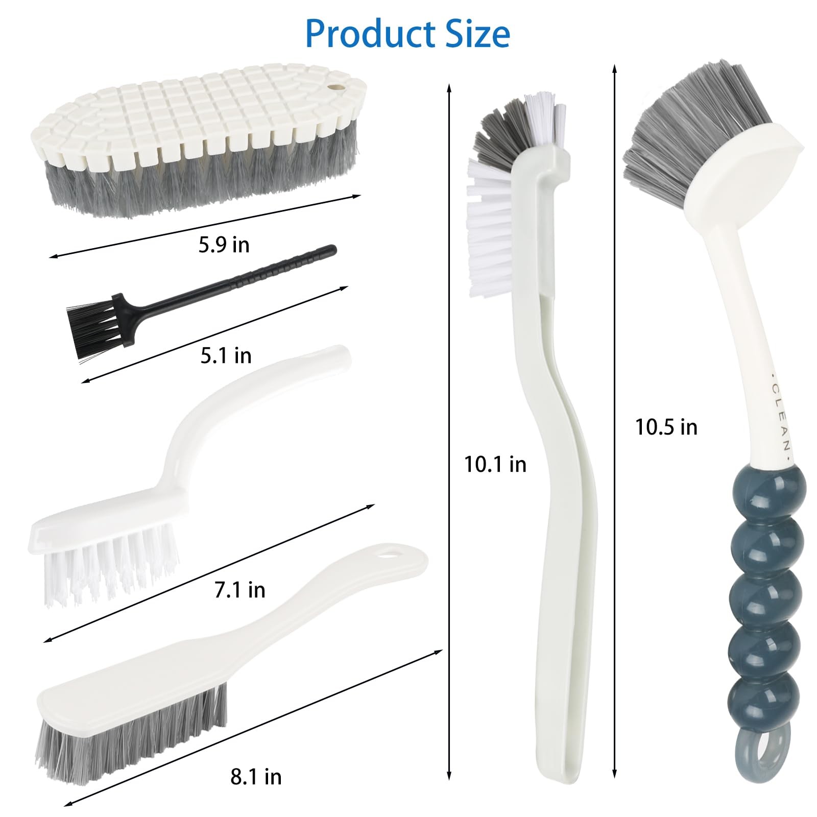 6 Pack Multipurpose Household Cleaning Set, Deep Cleaning Brush Set with Grip…