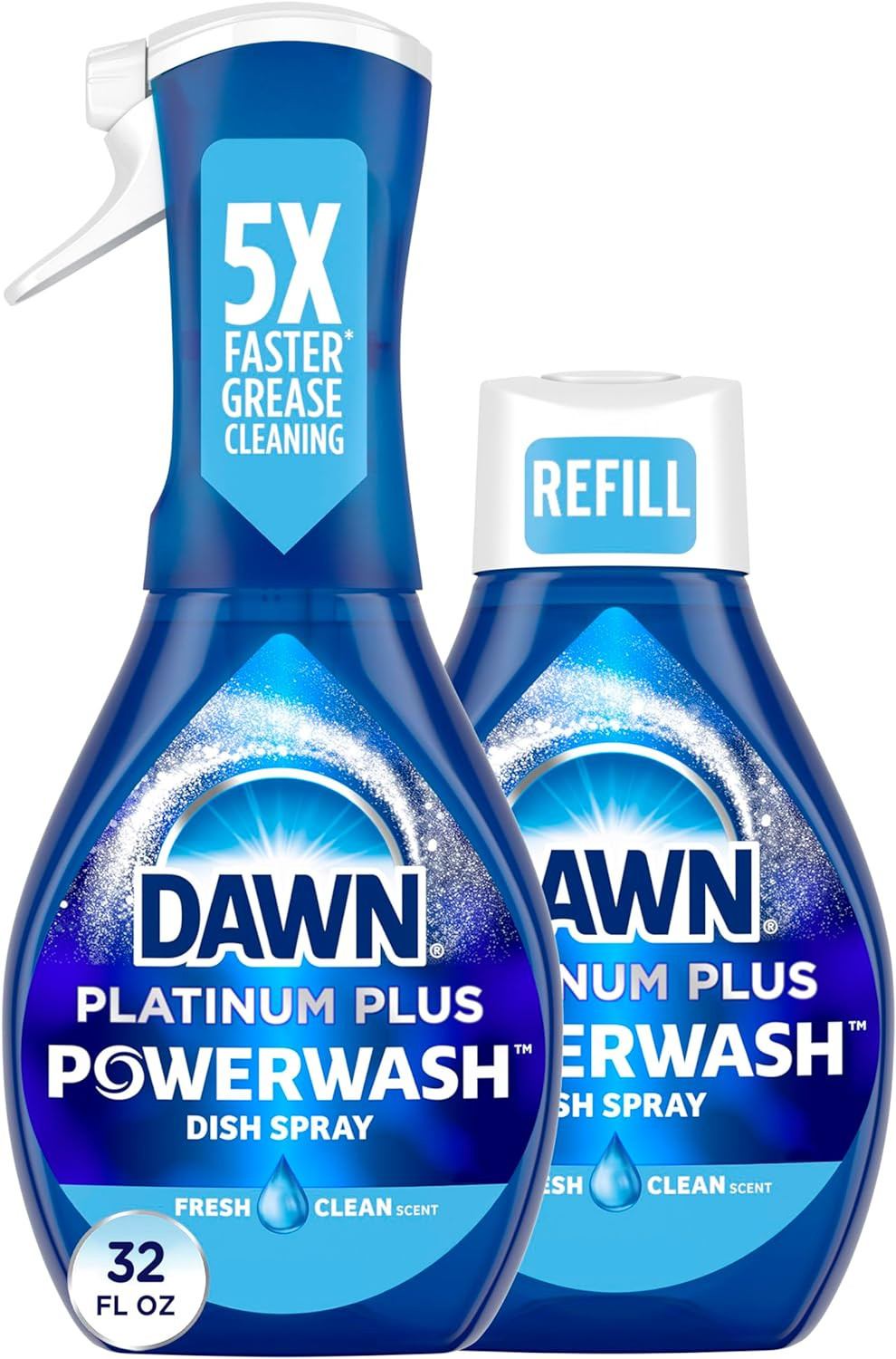 Dawn Powerwash Spray Dish Soap Starter Kit + 3 Refills Fresh 4×16 oz