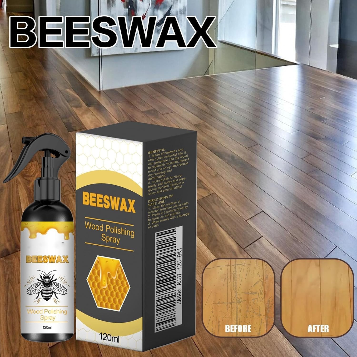 Natural Beeswax Care Spray & Restorer – 120ml Non-Toxic Cleaner for All Surfaces