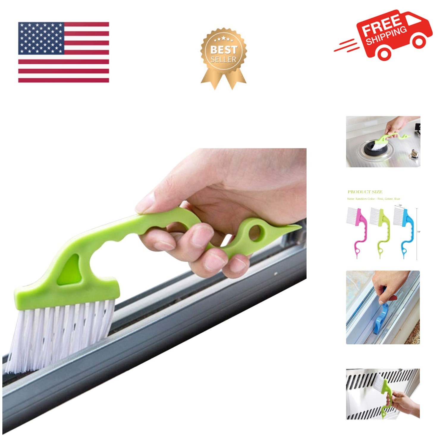 Hand-held Groove Gap Cleaning Tools Door Window Track Kitchen Cleaning Brushe…