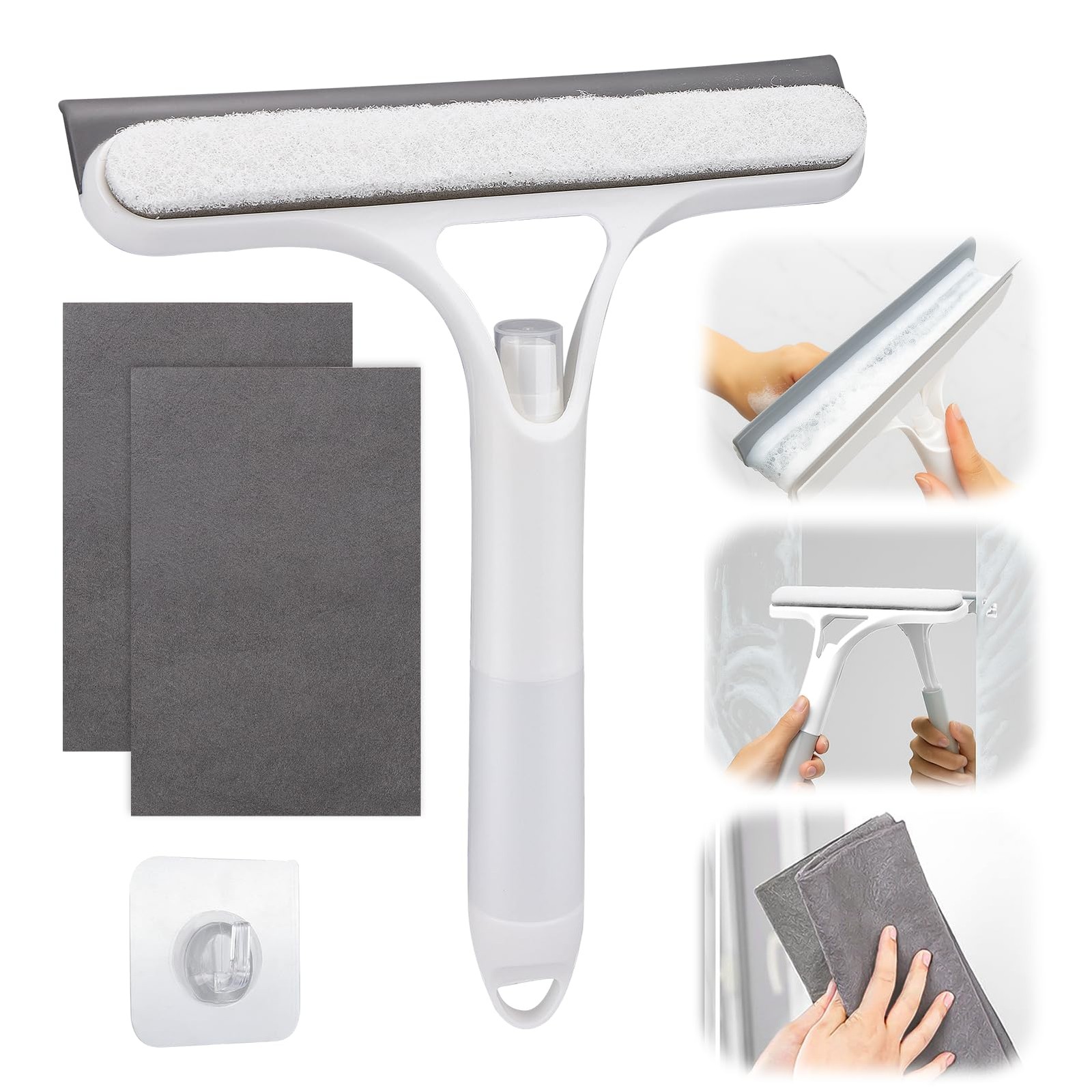 Window Cleaner Tool Kit,2026 3 in 1 Window Cleaning Scraper with Spray,Thicke…