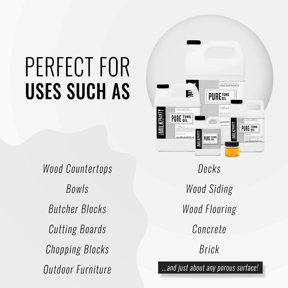 , Pure Tung Oil for Wood Finishing, Cutting Boards, Outdoor Furniture, Butche…