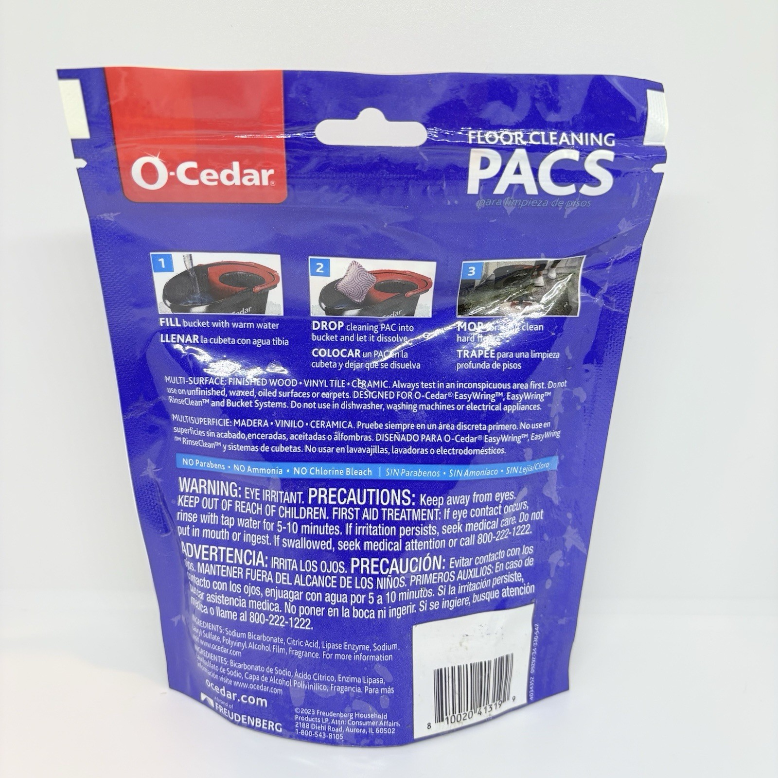 (4) O-Cedar PACS Hard Floor Cleaner, Crisp Citrus Scent & Lavender (10-Count ea)