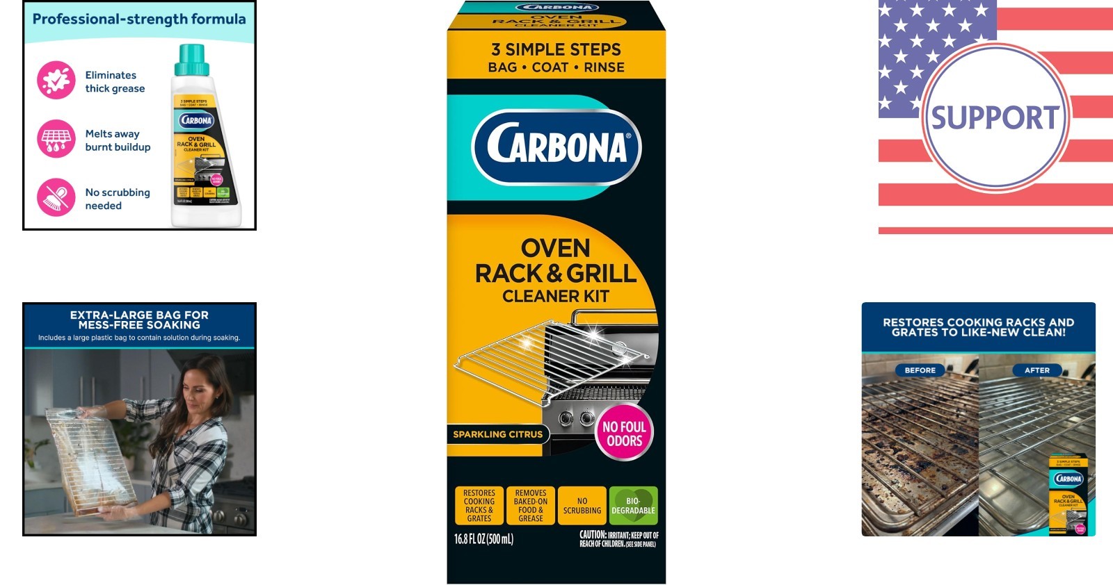 Complete No-Scrub Oven & Grill Cleaner Kit – Includes Bag & Gloves, 16.8 Fl Oz