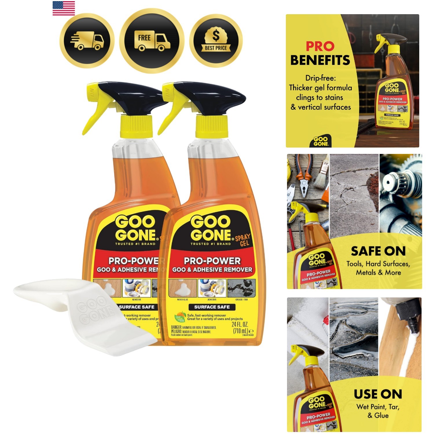 Pro-Power Spray Gel Adhesive Remover – Surface Safe, Great Cleaner, No Harsh …
