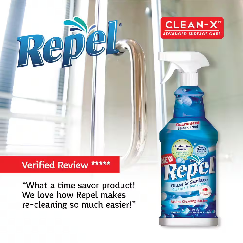 32 Fl. Oz. Repel Glass Cleaner + Repellent Spray Bottle