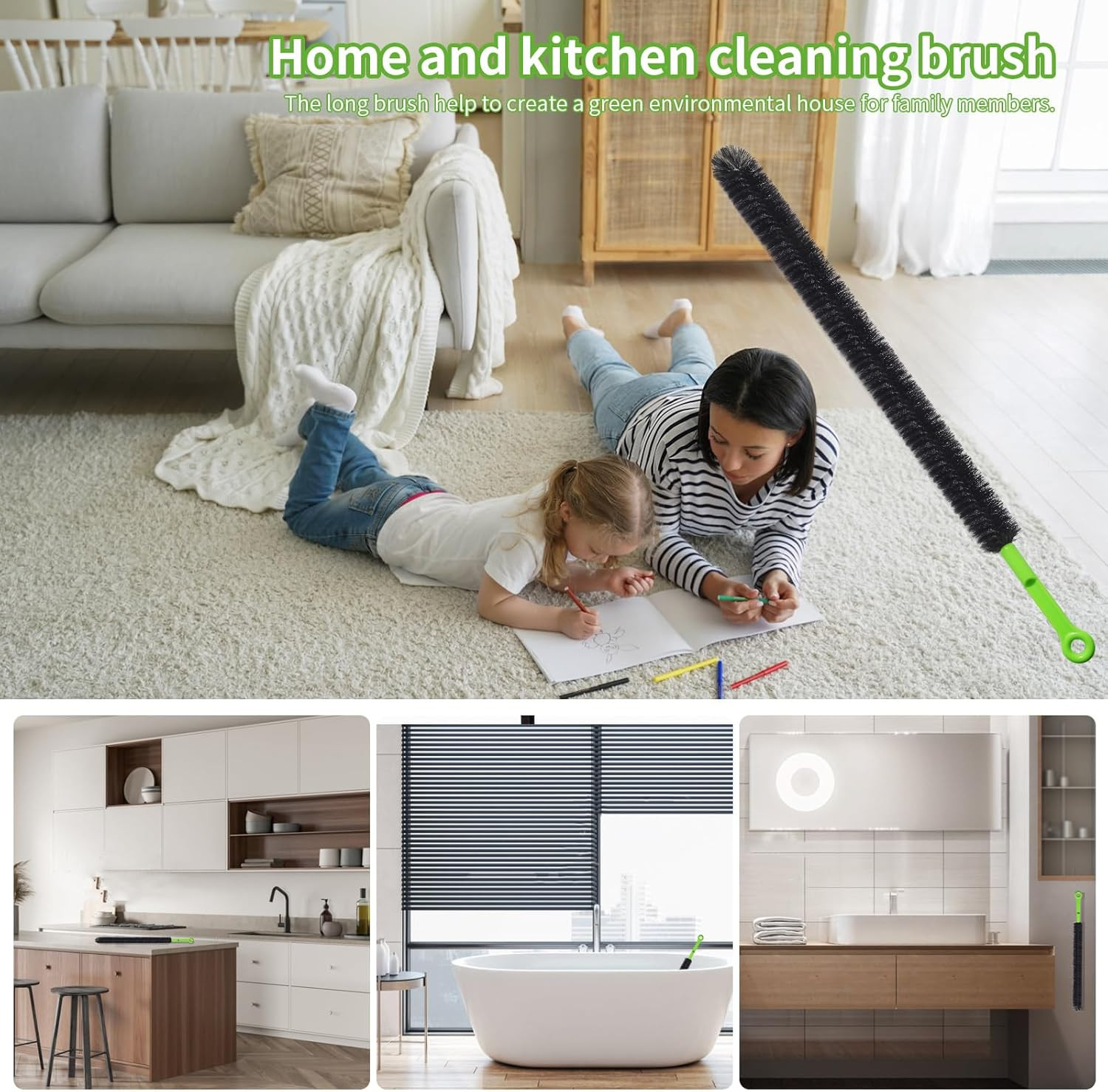 2 Pcs 17” Flexible Sink Drain Cleaner Brush Long Pipe Cleaner Brush