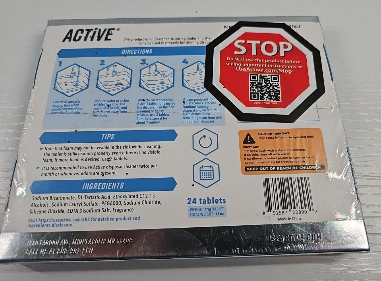 Active Garbage Disposal Cleaner Tablets 24 CT Septic Safe Sink Deodorizer NEW