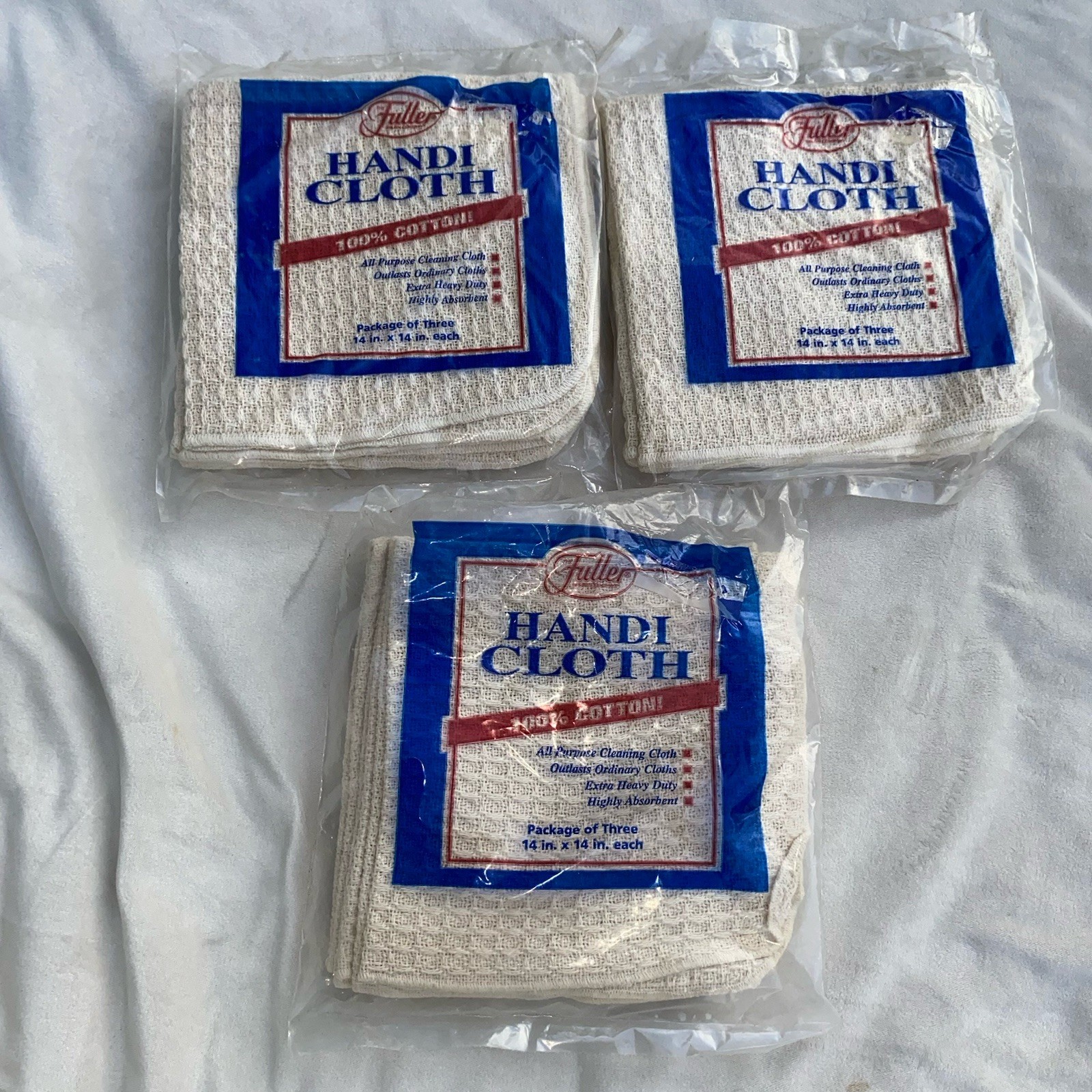 The Fuller Brush Company Handi Cleaning Cloth 3 Packs * 9 In Total 100% Cotton