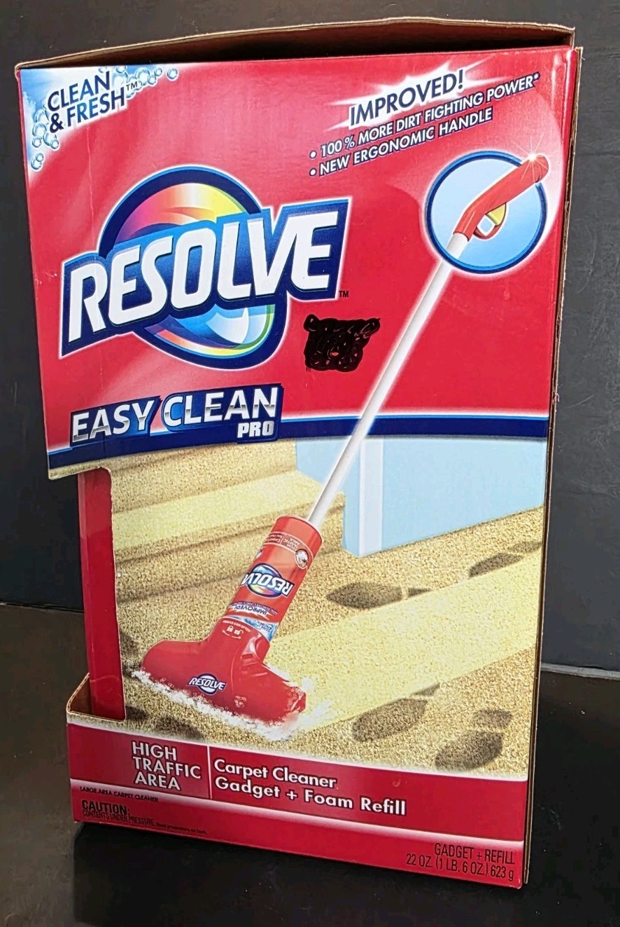Resolve Easy Clean Pro Carpet Cleaner Gadget Brush & High Traffic Foam Spray