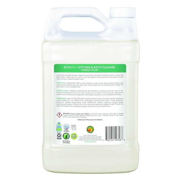 Ecos Pro Pl9746/04 Kitchen And Bathroom Cleaner, Gray, 1 Gal