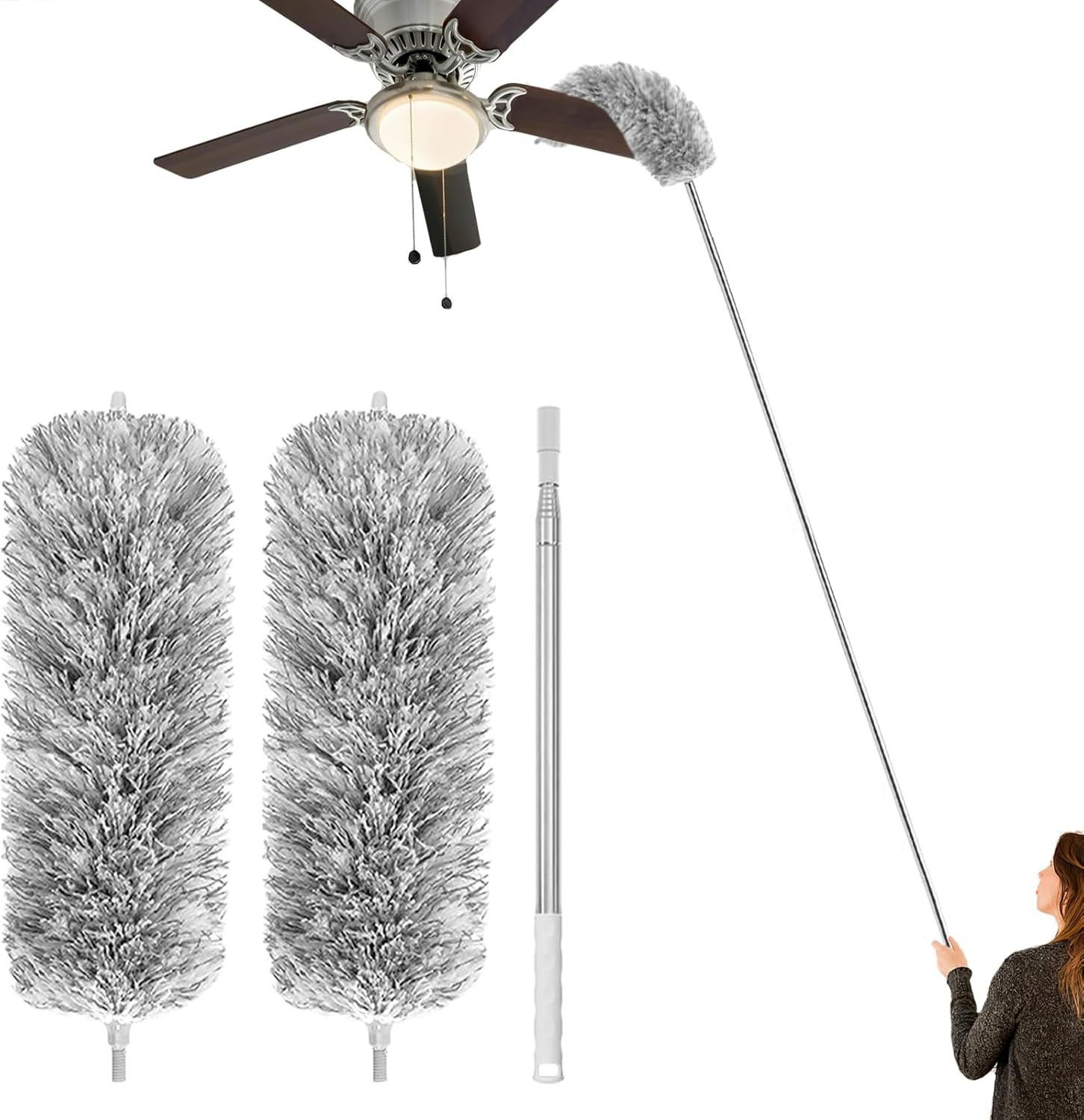 Versatile 110-Inch Feather Duster – Perfect for Cleaning Fans, Blinds & Ceilings