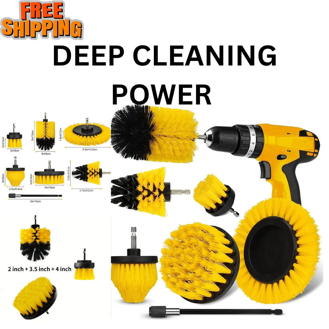 7PCS Drill Brush Set Cleaning Kit Tile Grout Scrubber Shower Floor Multi Tool
