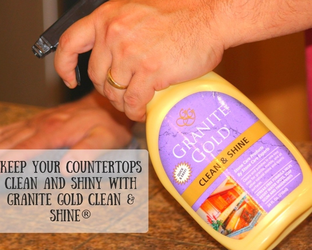 CLEAN & SHINE spraY Cleaner Polish Marble Travertine Quartz GRANITE GOLD GG0047