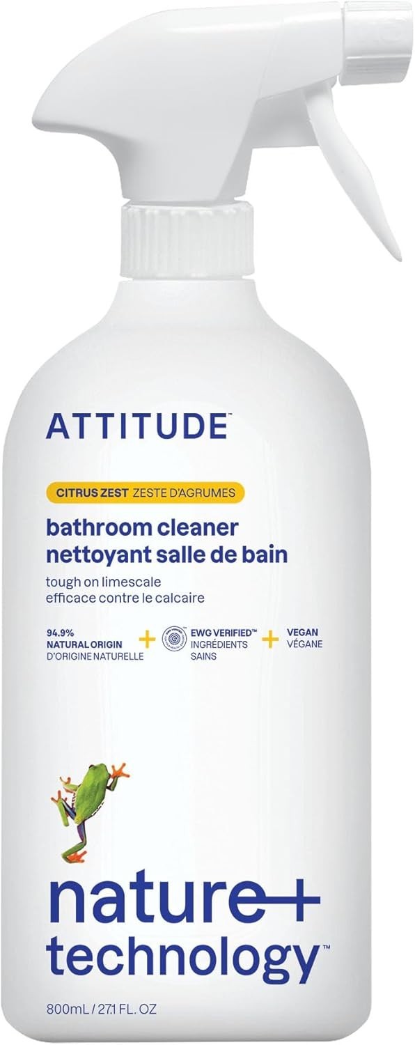 EWG Verified Citrus Zest Bathroom Cleaner Spray – Plant-Based & 27.1 Fl Oz
