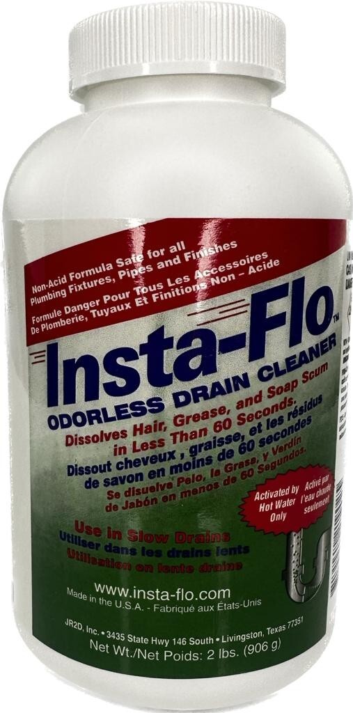 INSTA-FLO IS-200 Odorless Drain Cleaner, 2-Lbs. – Quantity 1
