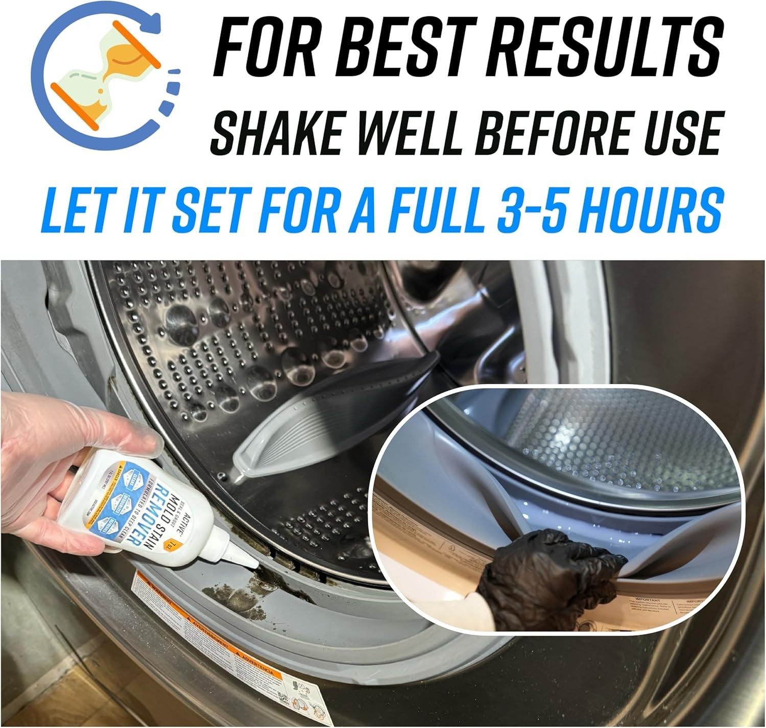 Heavy Duty Mold Stain Remover Gel for Washers, Grout & Showers – 7 Fl Oz