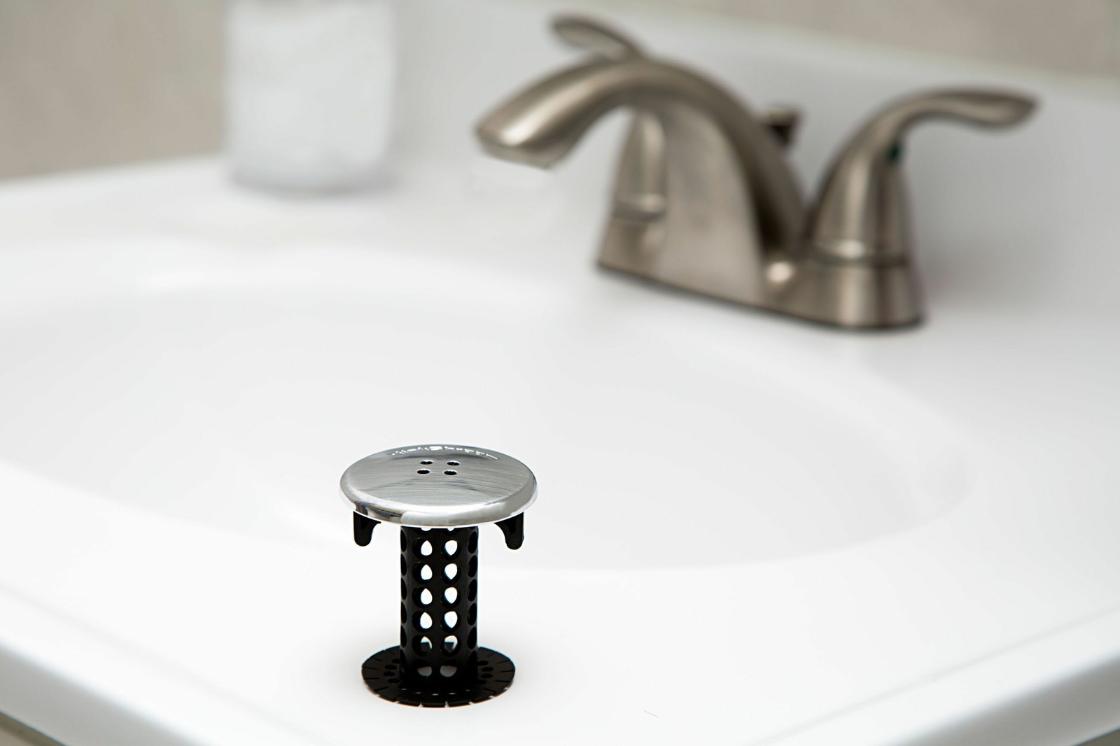 SinkShroom® Black Ultimate Hair Catcher Snare Strainer for Sink by TubShroom