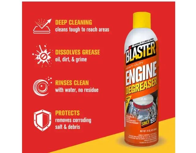 (2 Pack) Blaster Engine Degreaser Heavy-Duty Cleaner Spray 15 oz. Free Shipping