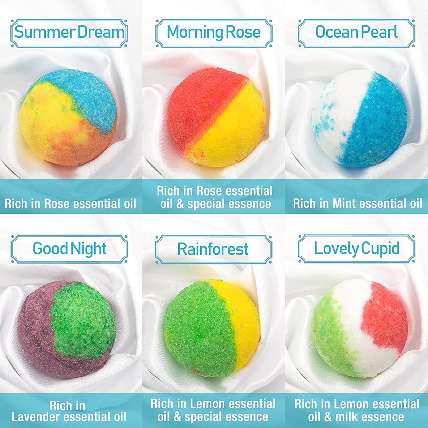 Organic Bath Bombs Gift Set, 24 Handmade Fizzies Rich in Essential Oil, Moisturi