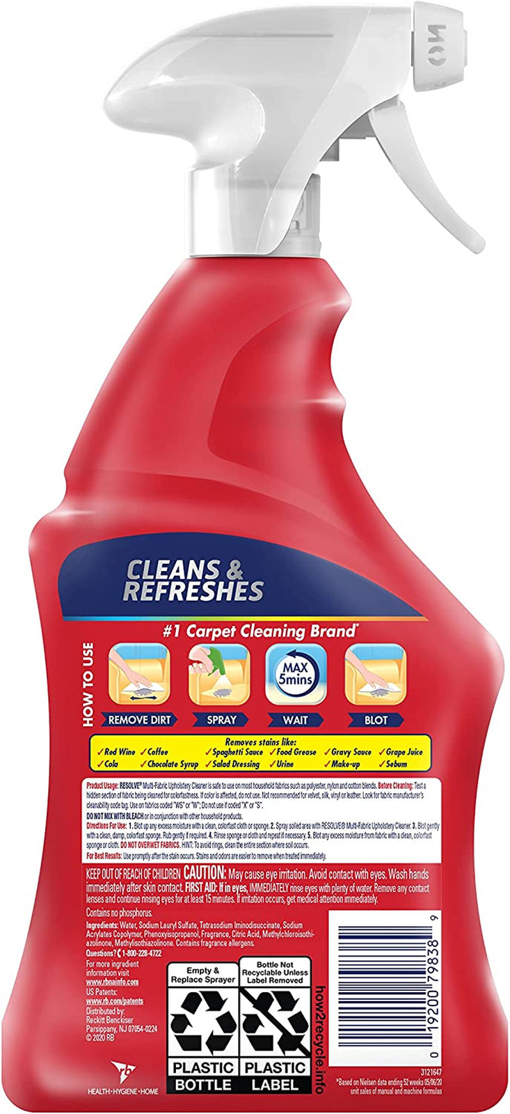 22 Fl Oz Liquid Multi-Fabric Cleaner and Upholstery Stain Remover