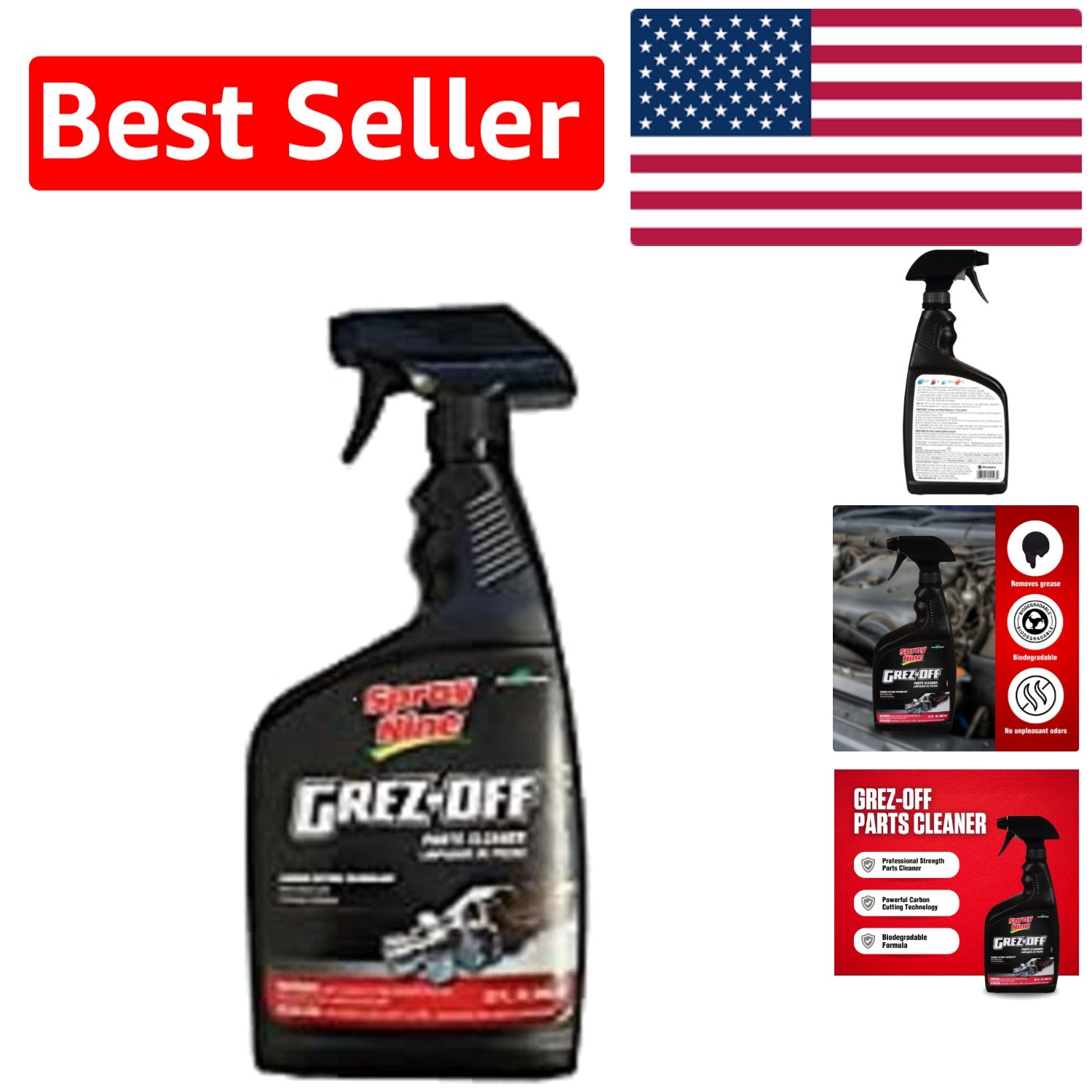 32 oz Grez-Off Heavy-Duty Degreaser – Non-Acidic Spray for Industrial Cleaning