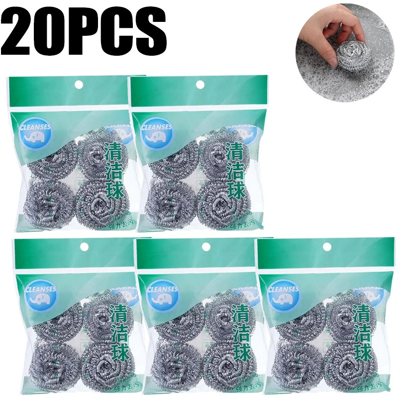 Steel Wire Cleaning Ball Brushes Household Cleaning Products Dishwashing Sponges