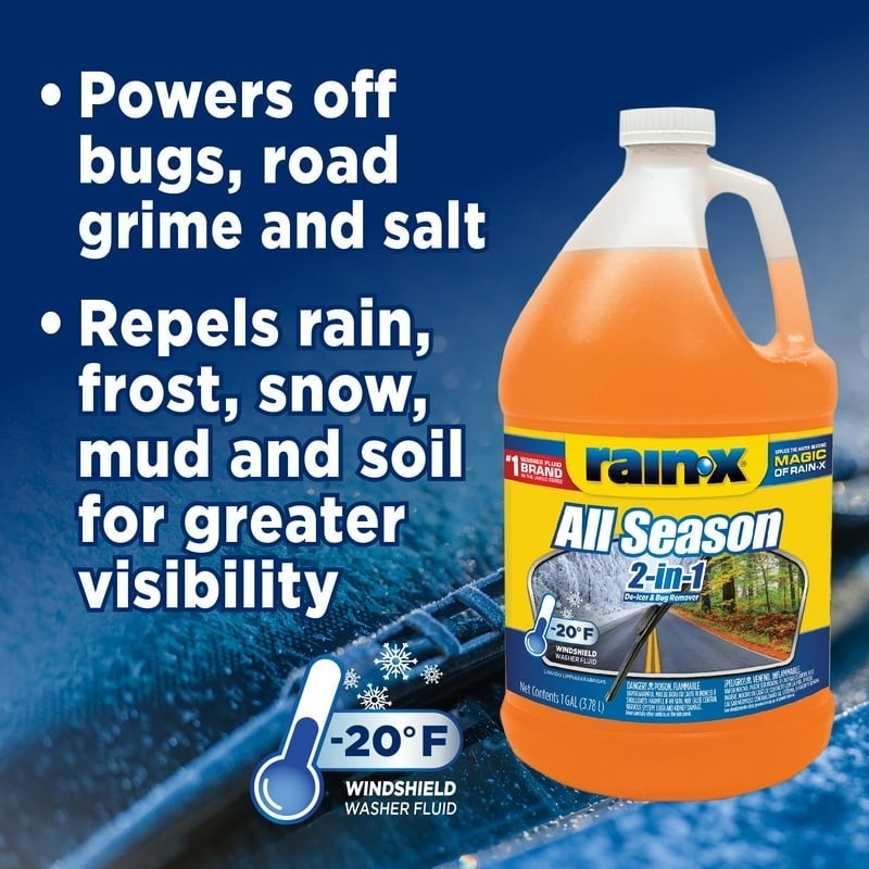 Rain-x 2 Pack 2 in 1 All Season (-25) Washer Fluid Net Wt 255.63 Fl Oz, 255.6…