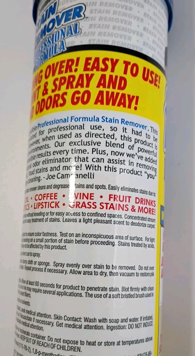 ORIGINAL CAMPANELLI Stain Remover Professional Formula Pet Stain Odor 18 oz NEW