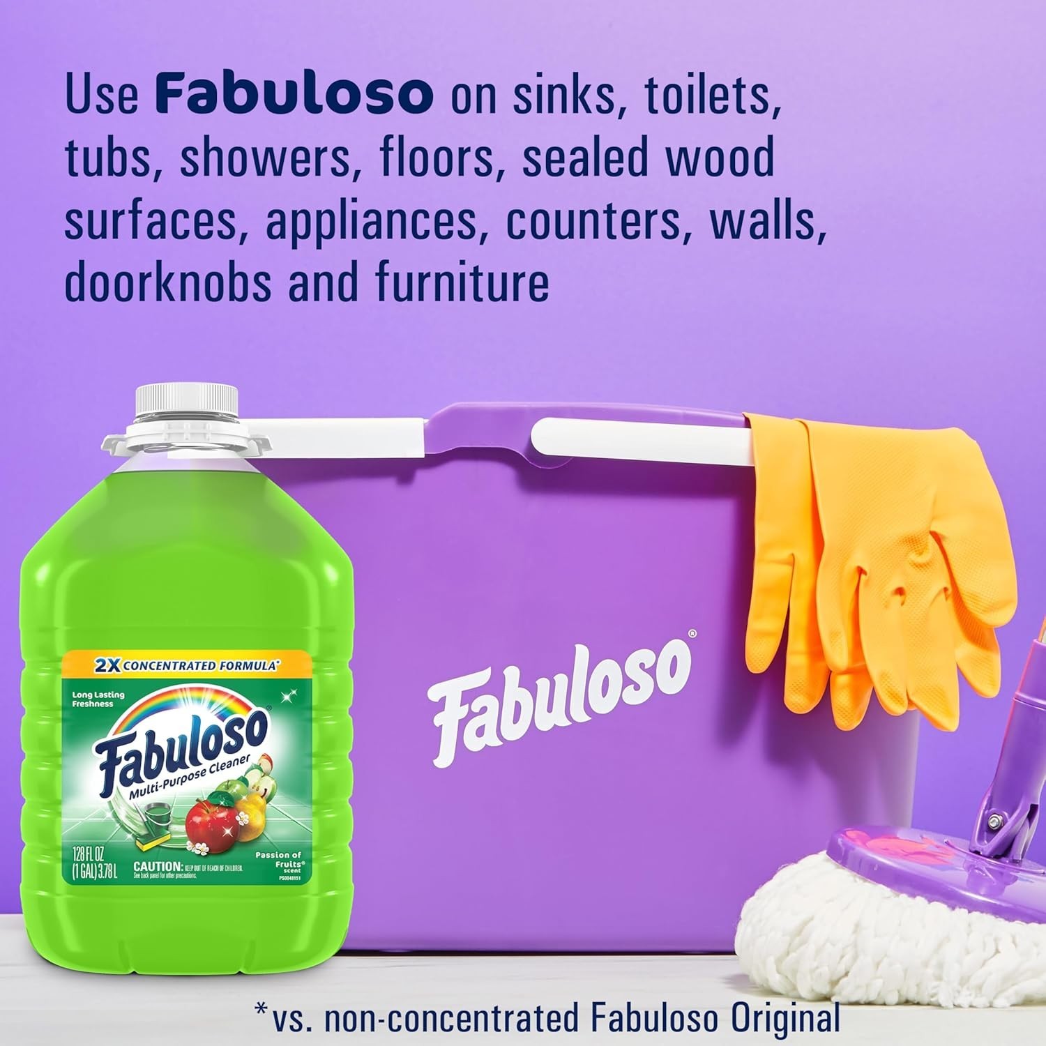 Eco-Friendly 2X Concentrated Cleaner in Passion Fruit Scent – 128 oz, 4 Pack!
