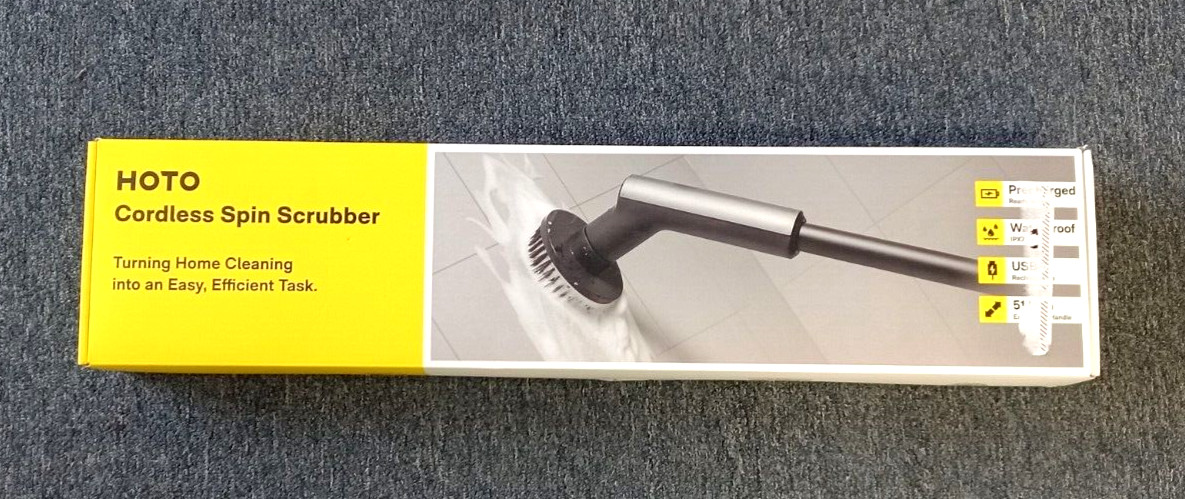 Hoto Electric Cordless Spin Scrubber 51″ Extendable Handle IPX7 Waterproof